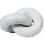SET OF 2 WHITE MARBLE 2 INTERLACED RINGS