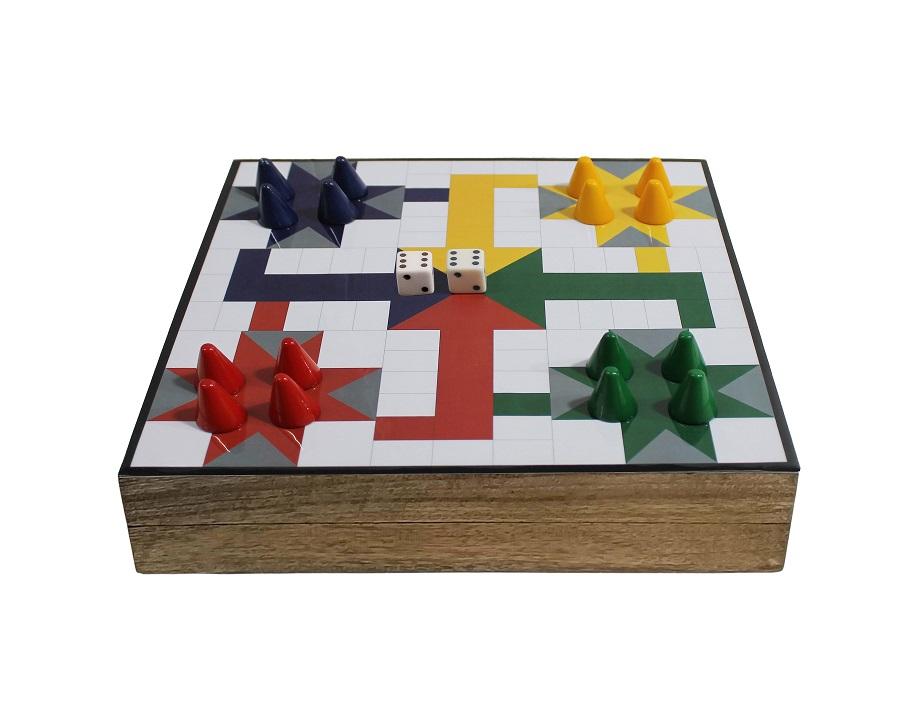 SET OF 2 LUDO GAMES IN MULTICOL RESIN