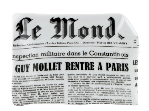Medium sheet ashtray Giornali Il Mondo black/white
