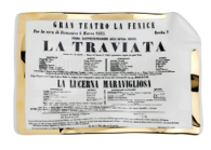 Large sheet ashtray Locandina La Traviata black/white/gold (