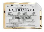 Large sheet ashtray Locandina La Traviata black/white/gold (