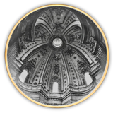 Plate Cupola S.Ivo Sapienza (Roma) Gold/Black/White - Fornasetti