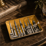 Rectangular Ashtray Minareti Gold/Black/White - Fornasetti (view 2)