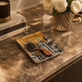 Rectangular Ashtray Minareti Gold/Black/White - Fornasetti (view 2)