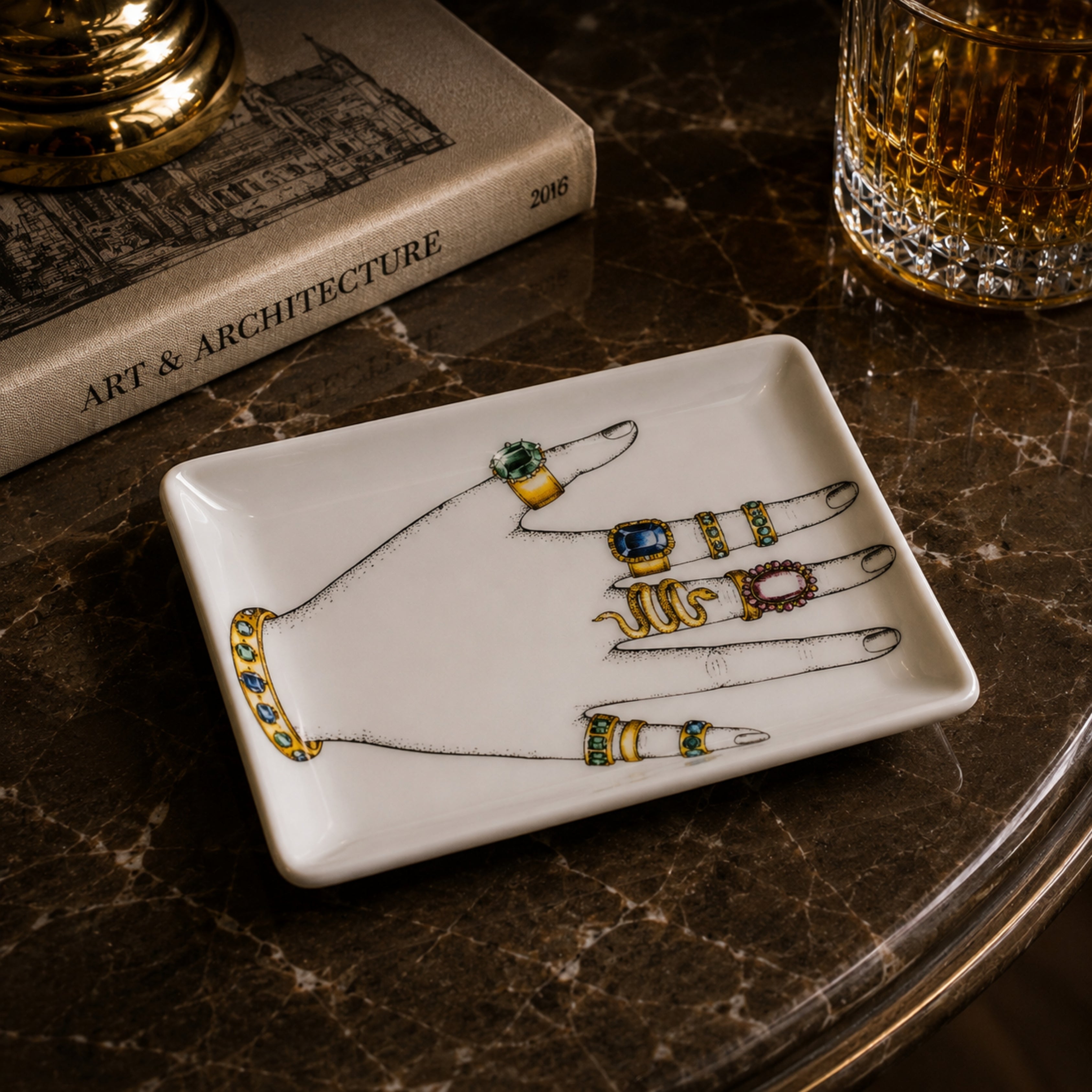 Rectangular Ashtray Mano Con Anelli - Fornasetti (view 2)