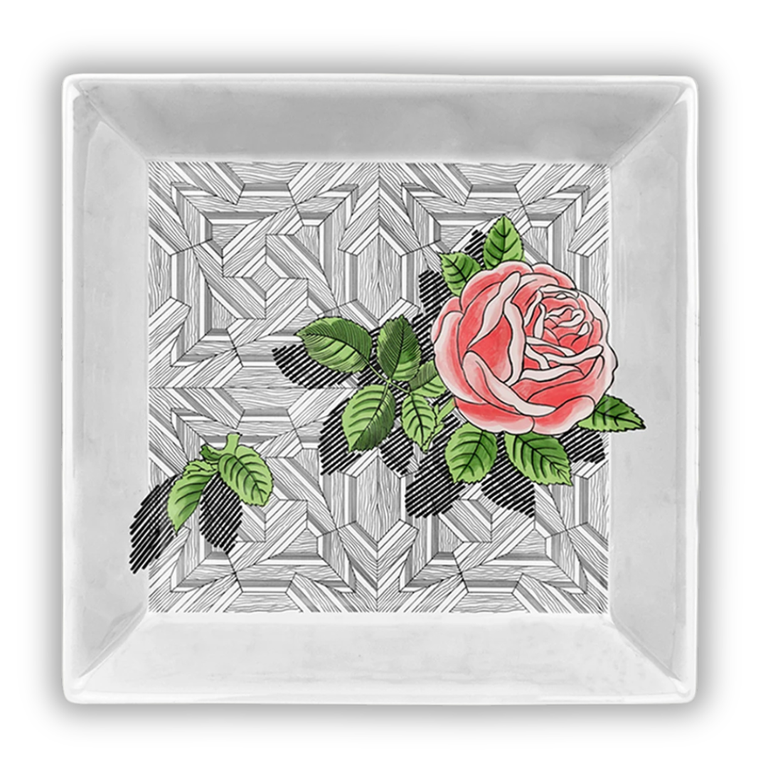 Square Plate Musciarabia Con Rose - Fornasetti