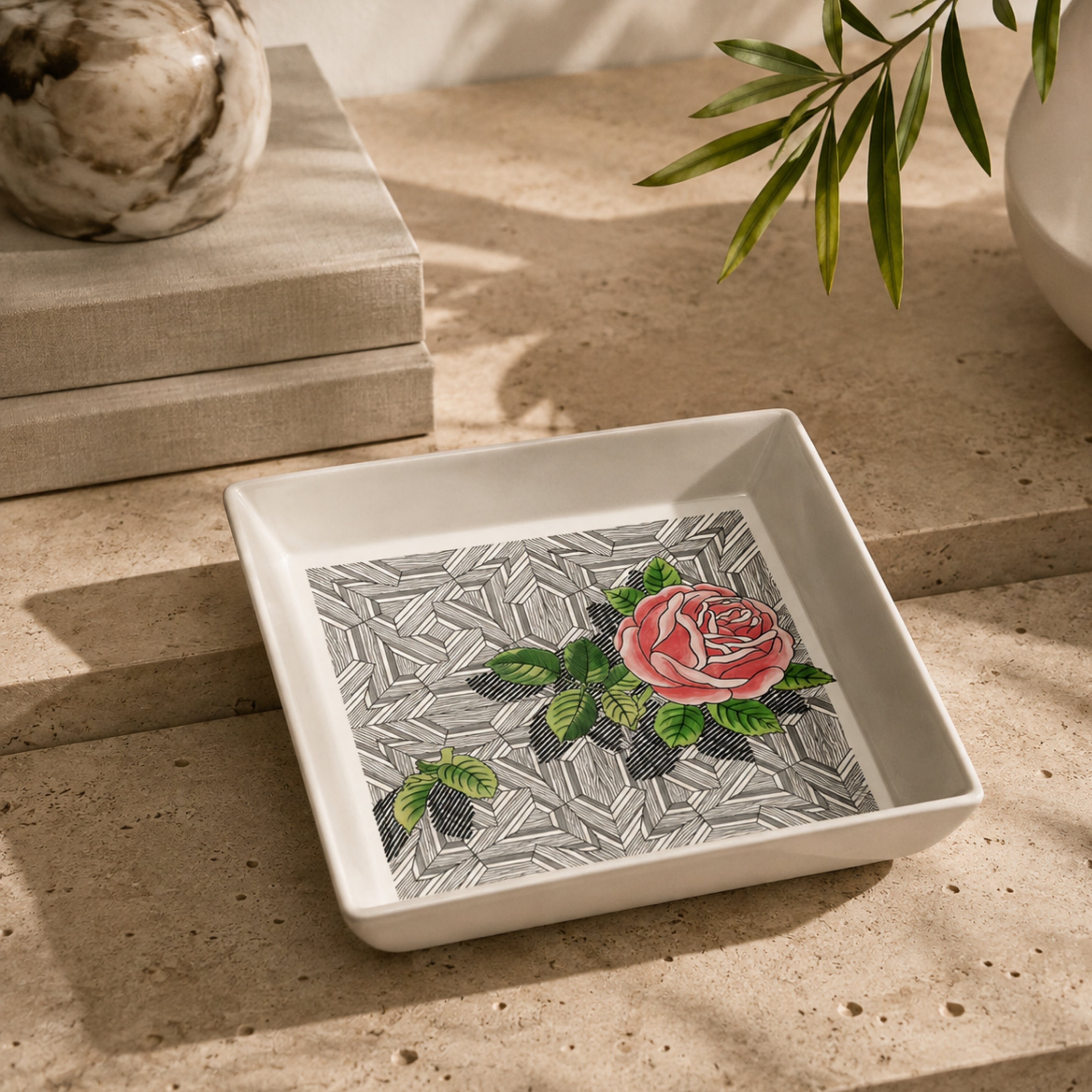 Square Plate Musciarabia Con Rose - Fornasetti (view 2)