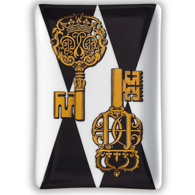Rectangular Ashtray Chiavi Gold And Rombi - Fornasetti