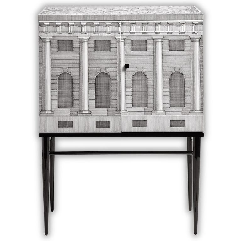 Raised Small Sideboard Architettura Black/White - Fornasetti