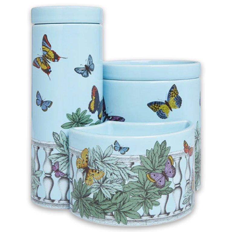 Nel Mentre Triptych Scented Candle Farfalle Balaustra - Fragrance Giardino Segreto - Fornasetti