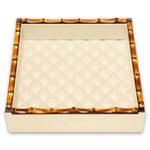 Leather Tray, Quilted Padded Lining, Small Bamboo Handles
Riviere: Ivory