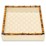 Leather Tray, Quilted Padded Lining, Small Bamboo Handles
Riviere: Ivory