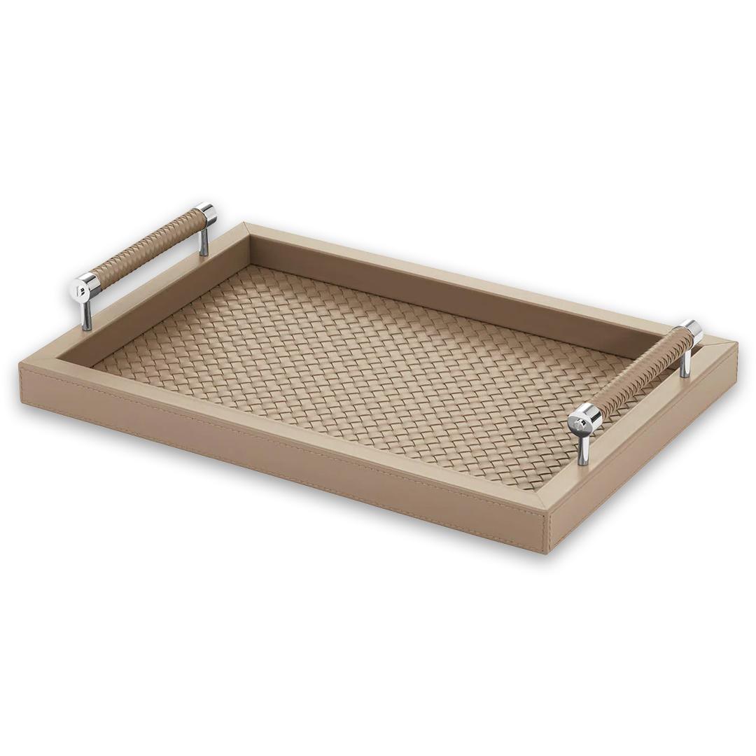 Riviere - Diana Handwoven Rectangular Tray Small Riviere: Ivory