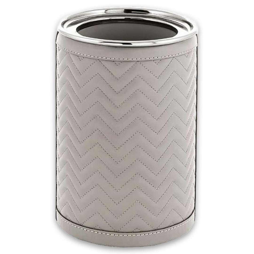 Riviere - Stainless Steel Thermic Bottle Cooler Covered With Quilted Herringbone Leather