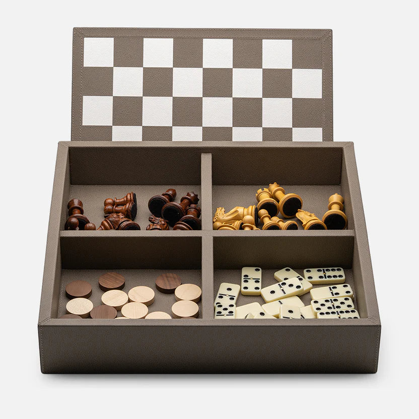 "TRIPLE GAME BOX   CHESS | DRAUGHTS | DOMINO"