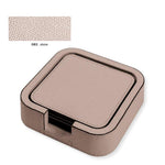 TAO COASTER HOLDER SQUARE ROUNDED WITH 6 TAO COASTERS-STONE
