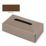 READY TISSUE HOLDER WITH BOTTOM 
LEATHER FLAPS - RECTANGULAR-TOBACCO