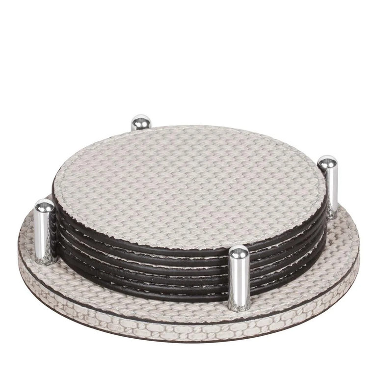 DAVID COASTERS HOLDER ROUND WITH 6 TAO COASTERS