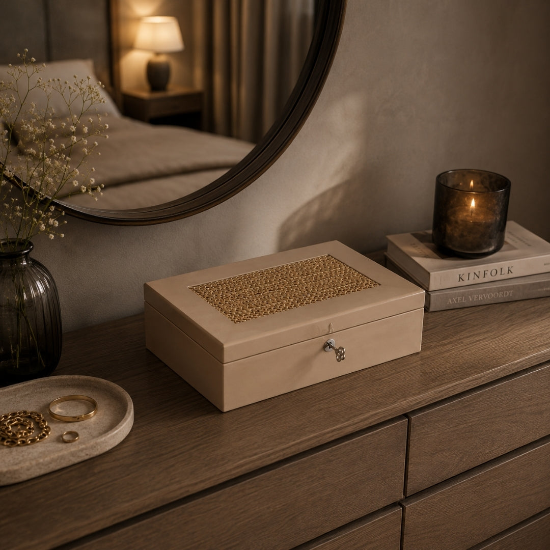 Riviere - Rieti Jewellery Boxes With Tray Riviere: Taupe - GioBagnara (view 2)