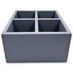 Party 4 Cutlery Holder Printed Calfskin Golf: Light Grey - GioBagnara