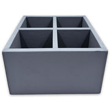Party 4 Cutlery Holder Printed Calfskin Golf: Light Grey - GioBagnara