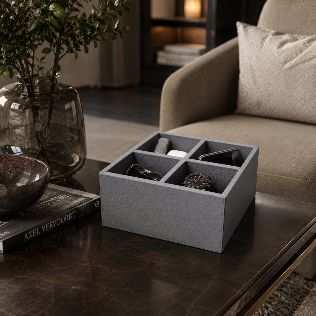 Party 4 Cutlery Holder Printed Calfskin Golf: Light Grey - GioBagnara (view 2)