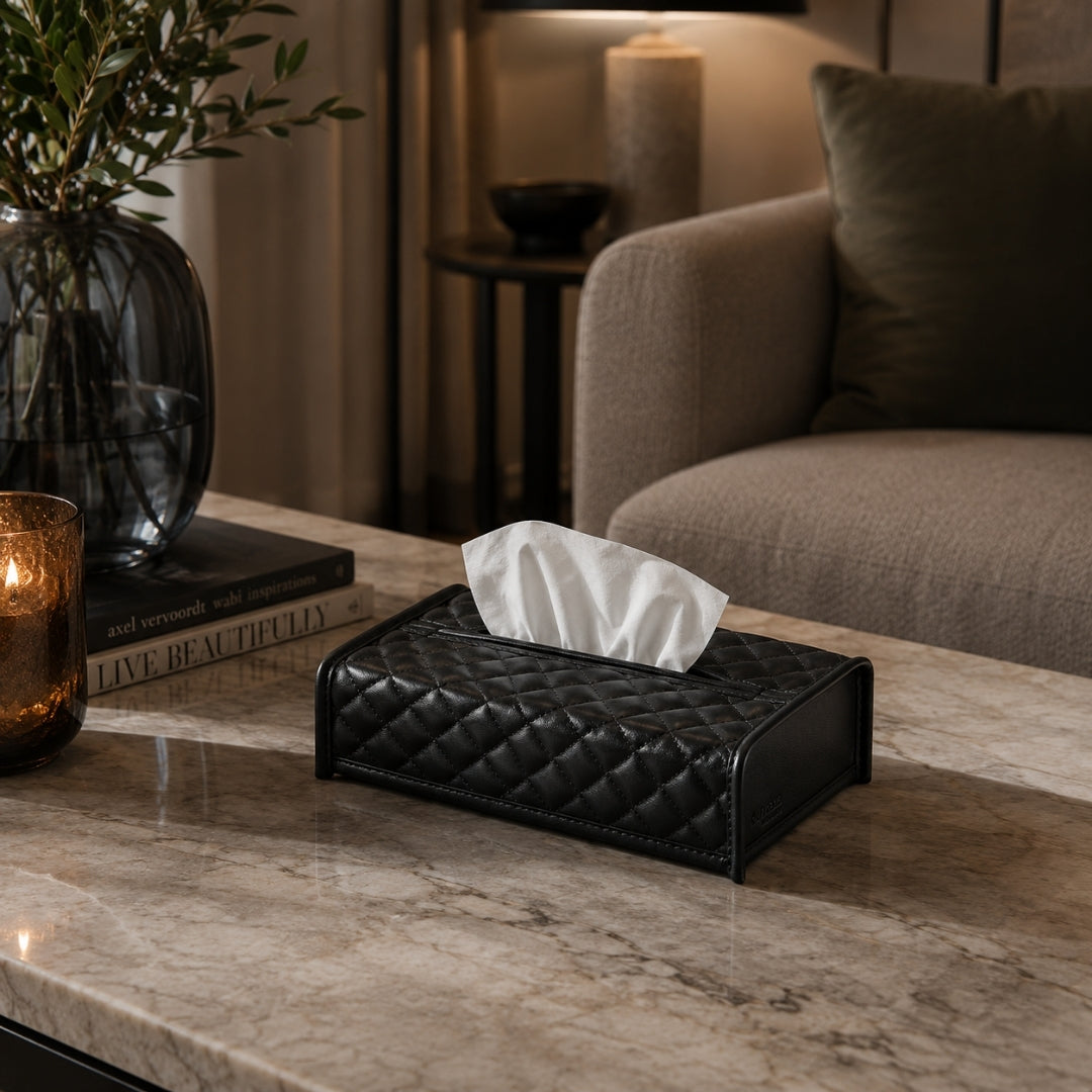 Riviere - Elba Diamonds Rectangular Tissue Holder Riviere: Black - GioBagnara (view 2)