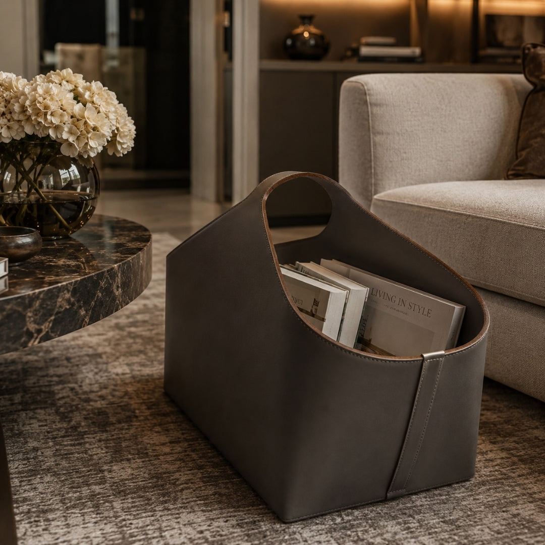 Arco Basket L Storage Basket With Handle - GioBagnara (view 2)