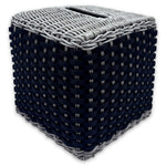 Pfb106 G67St00 Antibes Leather & Rattan Tissue Holder Square - GioBagnara