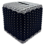 Pfb106 G67St00 Antibes Leather & Rattan Tissue Holder Square - GioBagnara
