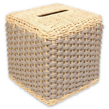 Pfb106 G83St00 Antibes Leather & Rattan Tissue Holder Square - GioBagnara