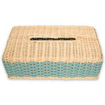Pfb105 G46St00 Antibes Leather & Rattan Tissue Holder Rectangular - GioBagnara