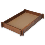 Hv252 00St00 Structura Leather & Wood Long Rectangular Valet Tray Medium - GioBagnara