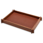 Hv253 00St00 Structura Leather & Wood Long Rectangular Valet Tray Large - GioBagnara