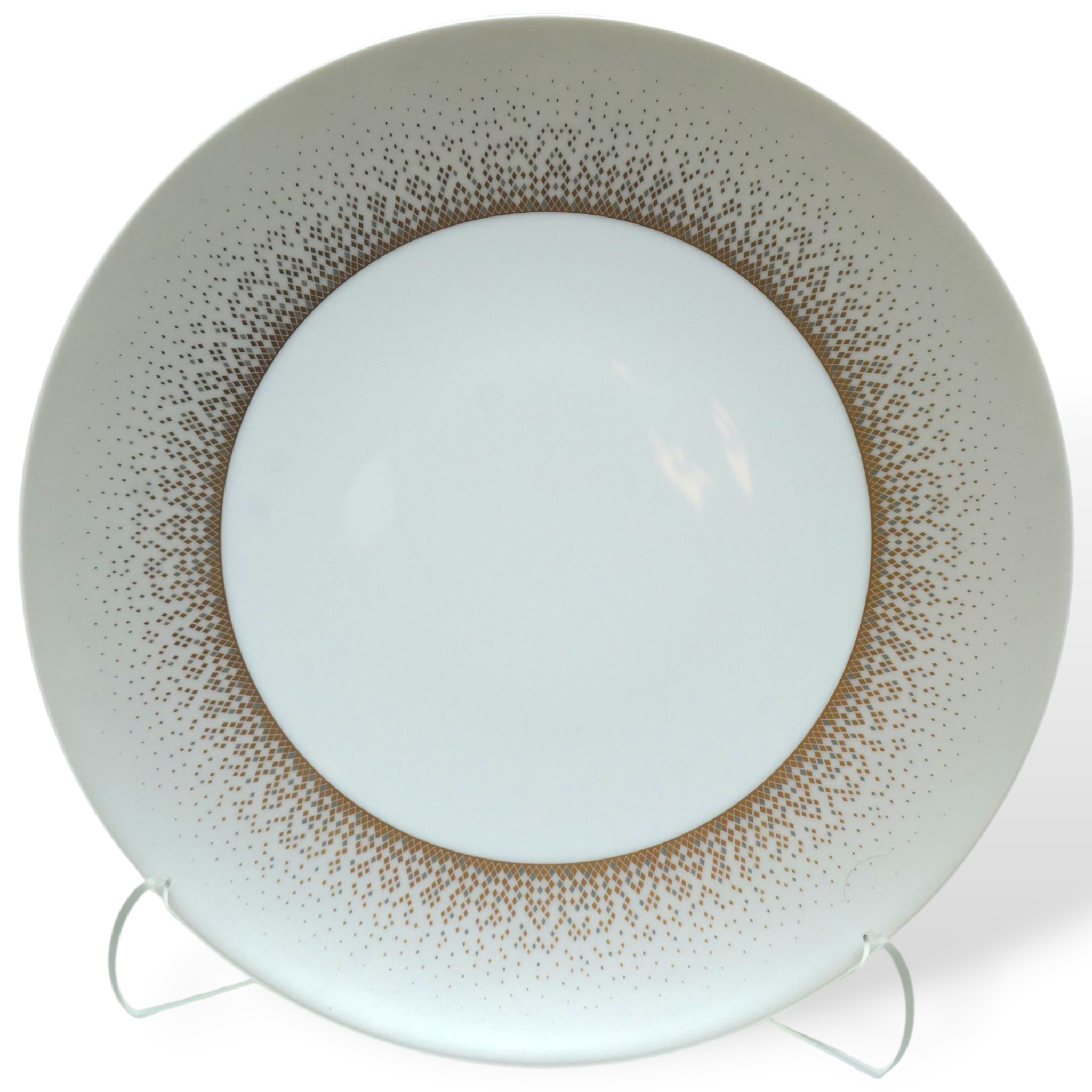 313555480022- Souffle D'Or Large Dinner Plate In Moonlight Grey