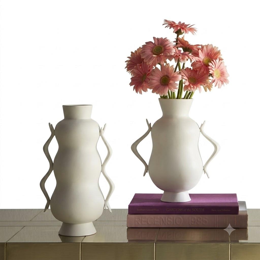 Eve Double Bulb Vase - White