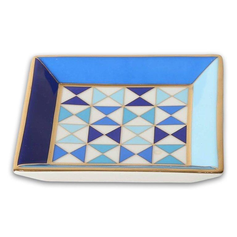 Sorrento Square Tray - Blue/White