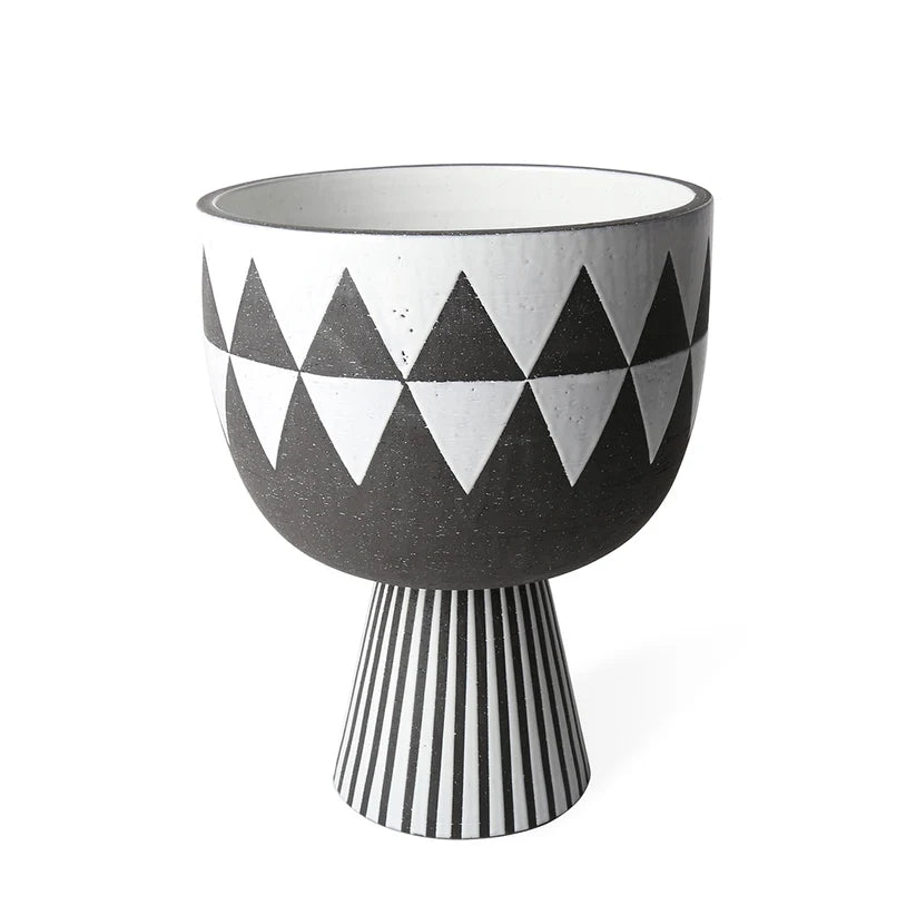 Palm Springs Pedestal Bowl - Tall - Diamonds