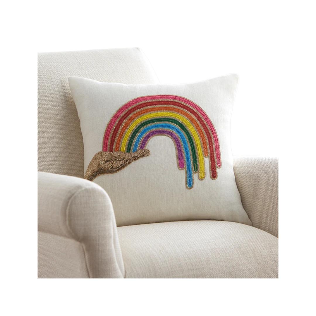 Uk Kit Rainbow Hand Beaded Pillow - (30319/10540)