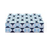 Lacquer Bowtie Box - Large - Blue/Black/ White