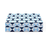 Lacquer Bowtie Box - Large - Blue/Black/ White