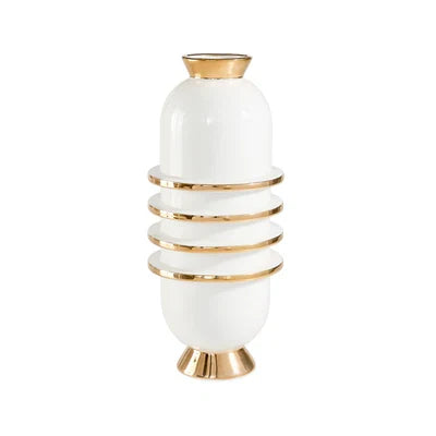 Orbit Capsule Vase - White/Gold