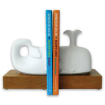 Menagerie - Whale Bookend Set - White