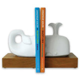Menagerie - Whale Bookend Set - White