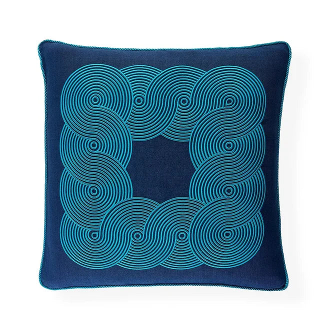 POMPIDOU BLUE BORDER PILLOW
