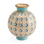 BASKETWEAVE ROUND VASE
