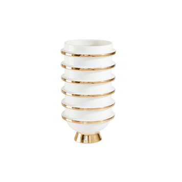 Orbit Urn Vase - White/Gold