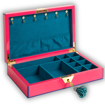 Lacquer Jewelry Box Fuchsia And Blue