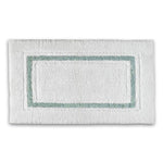 Framed Stripe Bath Rug White / Seafoam