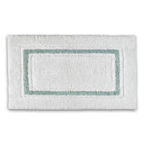 Framed Stripe Bath Rug White / Seafoam